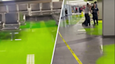 VIDEO: Filtración de líquido verde sorprende a viajeros en sala G del aeropuerto de Miami