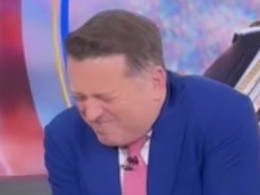 Today show host Karl Stefanovic cowers in fear as guest threatens him