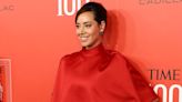Aubrey Plaza Wore a Red-Hot Minidress with a Cape Overlay to the Time100 Gala
