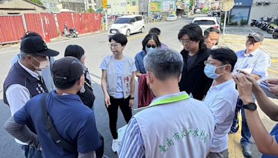 台南永康雨後道路積水 陳亭妃辦會勘 (圖)