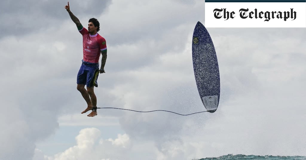 Gabriel Medina produces image of the Olympics so far with ‘Jesus-like’ surfing picture