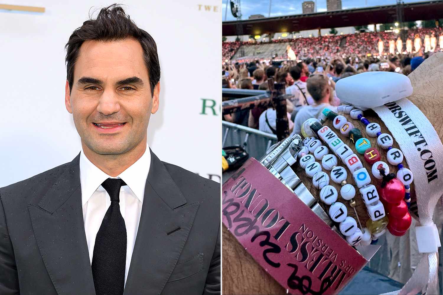 Roger Federer Shows Off His Stack of Friendship Bracelets as He Enjoys Taylor Swift's Eras Tour with His Family
