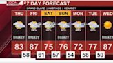 Clearing and cooler Thursday before storm chances return on Friday
