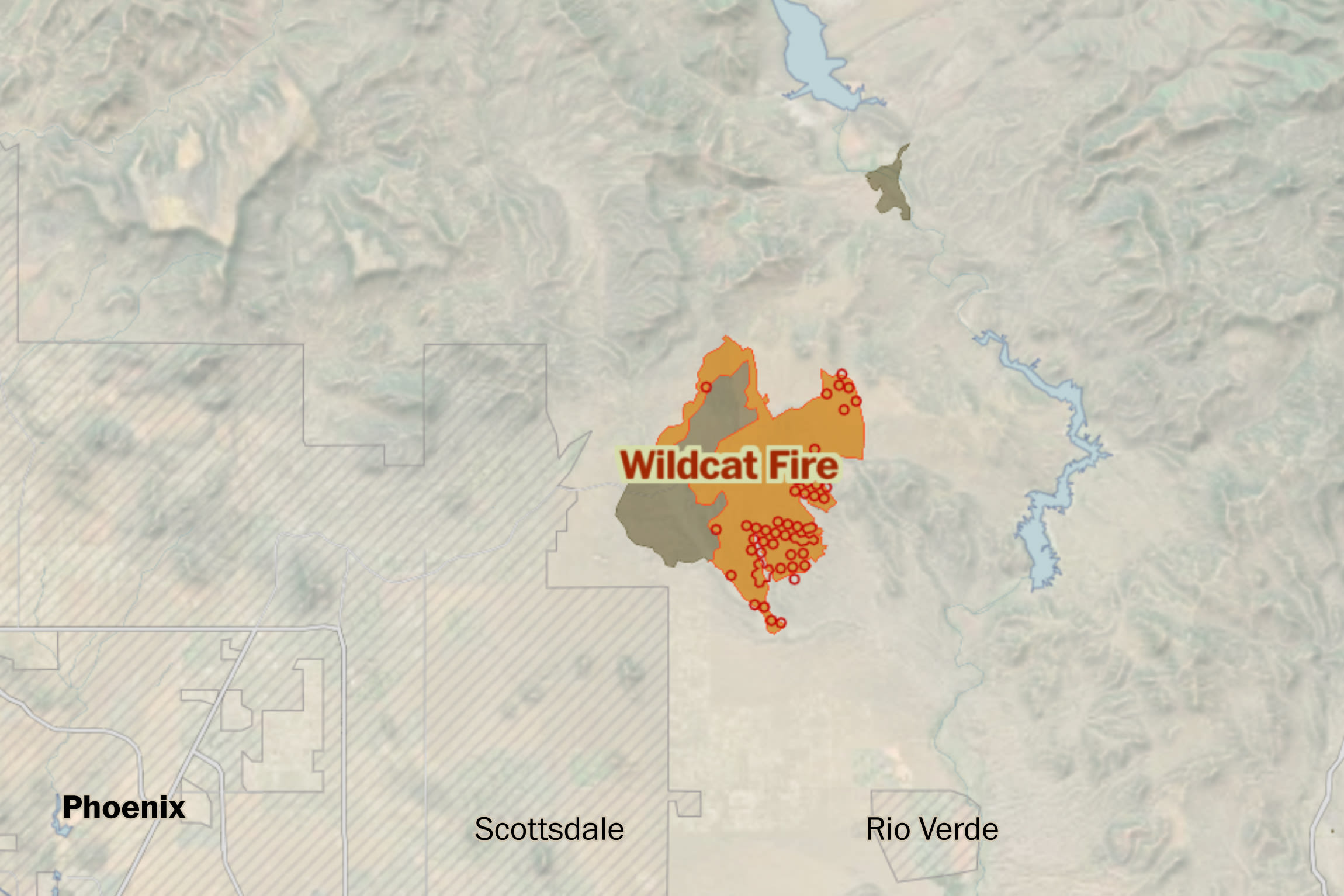 Maps of the Wildcat Fire in Arizona