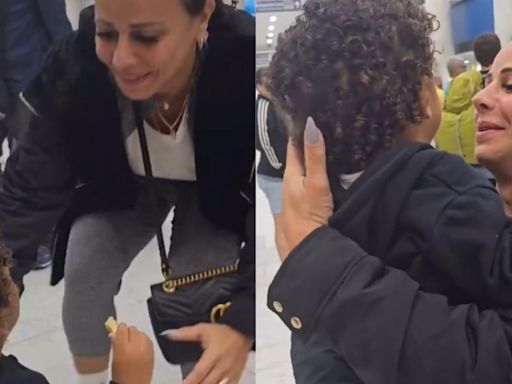 Viviane Araújo e filho vão às lágrimas em reencontro no aeroporto | Celebridades | O Dia