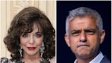 Dame Joan Collins complains to Sadiq Khan after London cyclist ‘crashes into’ her