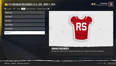 How to Redshirt in College Football 25 dynasty mode