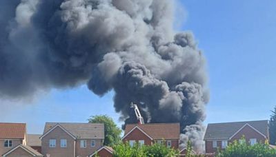 Huge Suffolk fire leaves roads closed and trains delayed