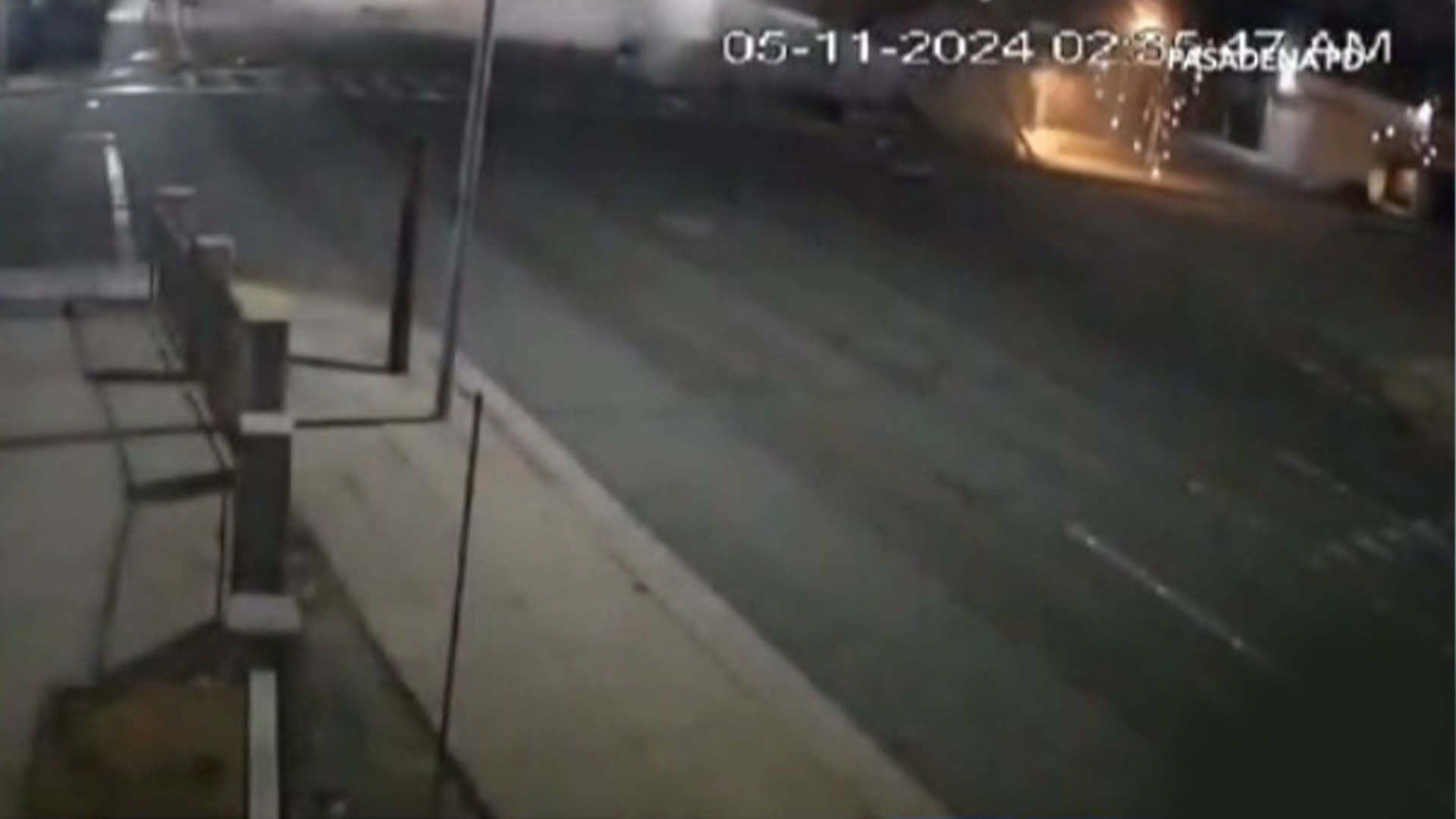 Horrific moment car launches into the air & hits street light in deadly crash