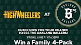 Win a Family Four Pack of tickets to the June 7th Oakland Ballers game