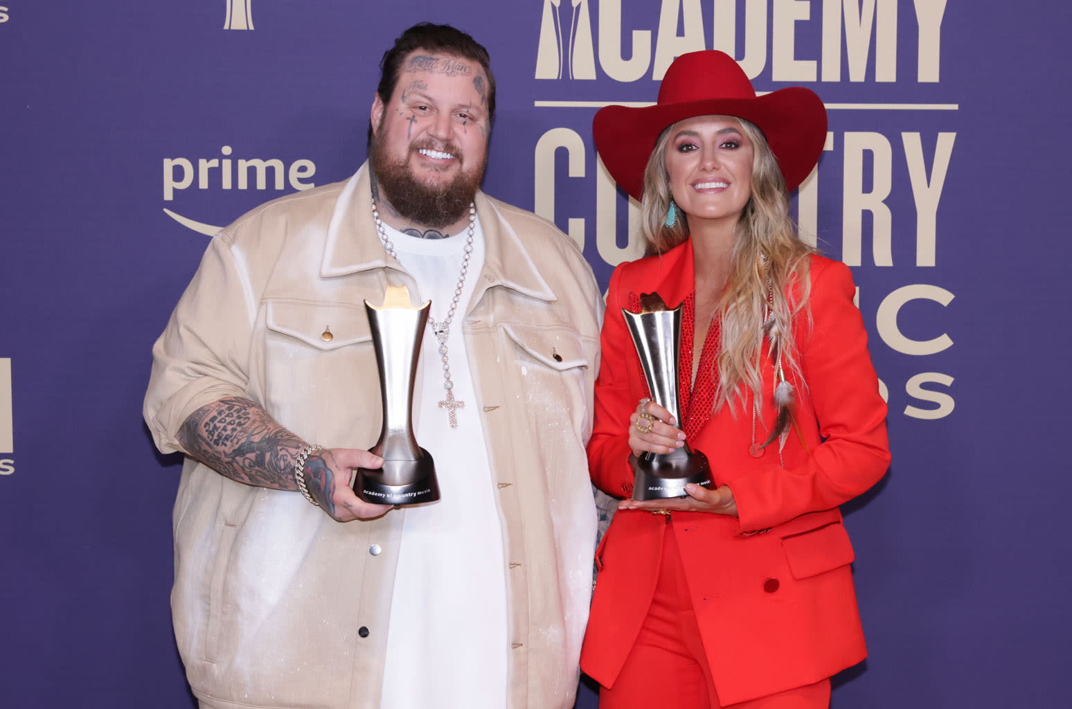 Jelly Roll Says ACM Win With Lainey Wilson Was Meant to Be: ‘What a Great Year for Me to Have a Song With Her!’
