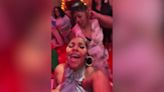 Heavily pregnant Ashanti dances to Nelly’s ‘Hot in Here’ on night out