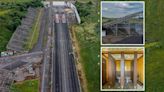 Inside abandoned race track left to rot with weeds growing in grandstand