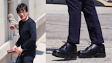 Ke Huy Quan Keeps It Classic in Black Lace-Up Loafers in Los Angeles