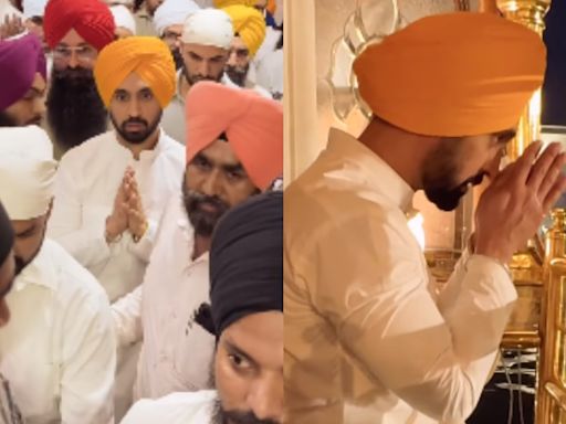 Ahead of Jatt and Juliet 3 Release, Diljit Dosanjh Visits Golden Temple, Offers Prayers and Participates in Community Service - Watch