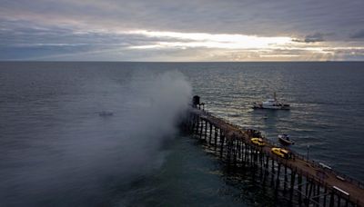 Photos and video show massive fire erupt at iconic Oceanside Pier in California