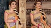 Nita Ambani wears a real zari custom Rangkat Banarasi saree by Manish Malhotra; took six months to weave