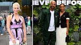 Hannah Waddingham and Rochelle Humes bring the glamour as they join stars for Day 3 of Wimbledon