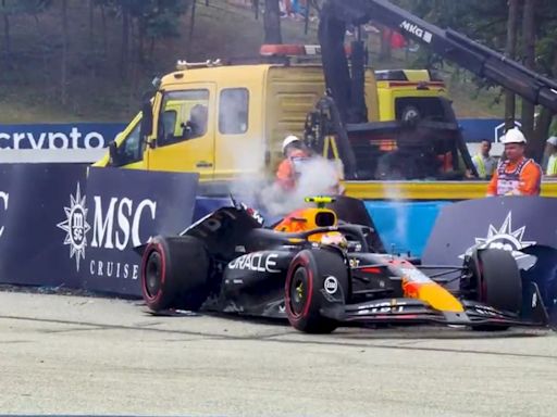 Hungarian GP: Sergio Perez's dramatic high-speed crash as Red Bull driver loses control - WATCH