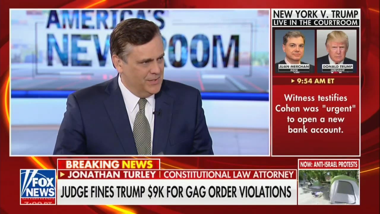 Fox’s Jonathan Turley Rips Judge Merchan for Threatening Trump with Jailtime While Protecting ‘Thuggish’ Michael Cohen