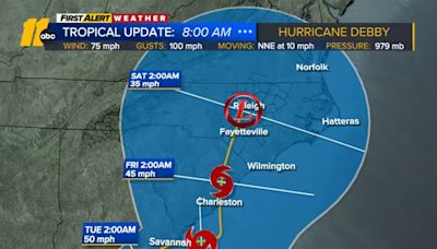 North Carolina to experience heavy rain and gusty winds from Hurricane Debby: Timeline