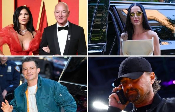 Jeff Bezos, Lauren Sanchez, Katy Perry, Orlando Bloom, and Leo DiCaprio All Hang Out