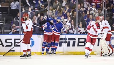 Rangers show no signs of rust, outmaneuver Hurricanes to win Game 1 of second round