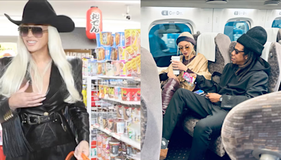 Beyoncé 與 Jay-Z 日本行超親民：逛便利商店、牽手搭新幹線，但這私服穿搭... 完全是天花板！