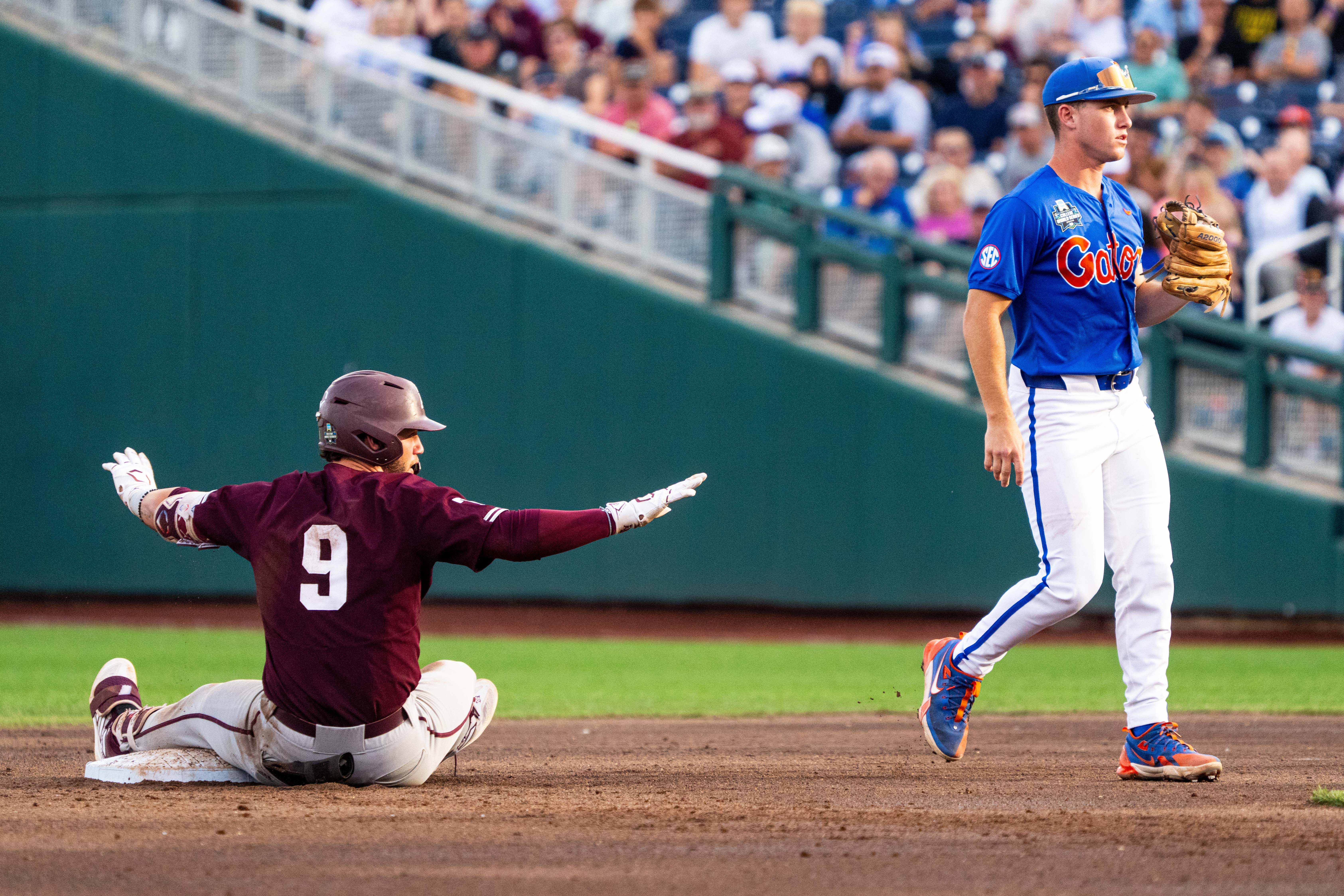 No. 3 Texas A&M advances to first College World Series finals after second win vs. Florida