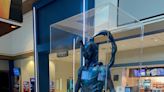 'Blue Beetle' superhero movie scarab suit on display in El Paso Aug. 14