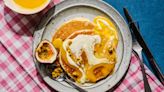 Buttermilk pancakes with passion-fruit curd recipe