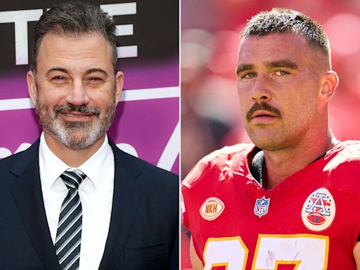 Jimmy Kimmel Jokes Travis Kelce Is 'Still' Taylor Swift's 'Broke Boyfriend' Despite $34 Million Chiefs Contract