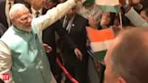 PM Modi receives warm welcome in Moscow from members of the Indian diaspora