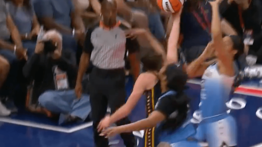 Caitlin Clark took a hard hit to the head on a flagrant foul from Angel Reese