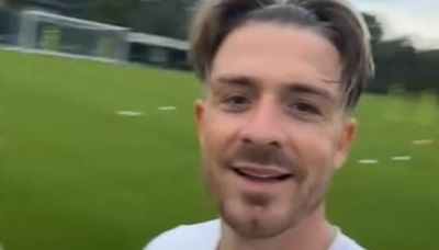 Jack Grealish posts a video of himself back on the training pitch