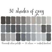 30 Shades of Grey Colour Palette - Etsy