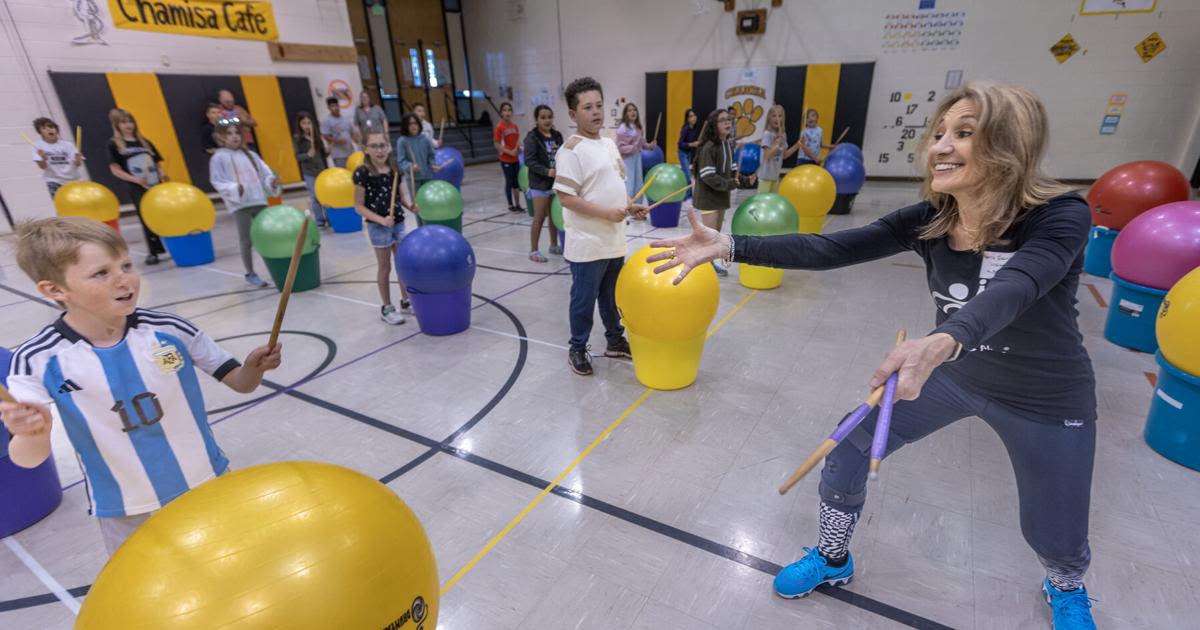 Students drum up wellness at a White Rock elementary school