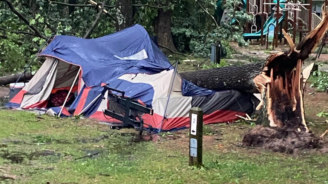 Tent camper at Muskegon County Pioneer Park evacuates moments before severe storms slam campground