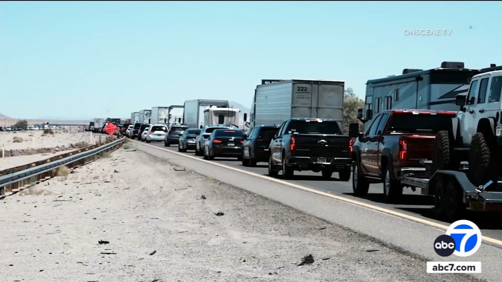 NB 15 Freeway reopens between Barstow and Baker after fiery crash involving semi-truck