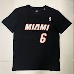 HA-美國職籃【邁阿密熱火×LeBron James】NBA 2010~14年 球員背號T恤 (黑,L號 Adidas