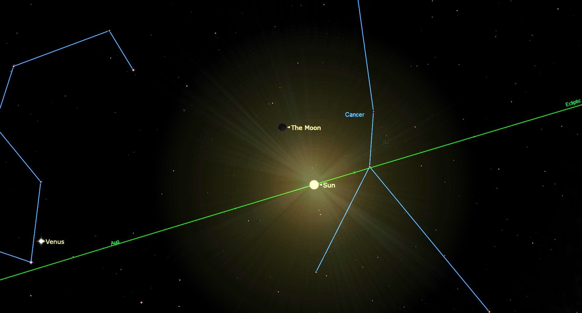 New moon of August 2024: Venus in conjunction