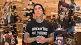 Travis Barker Shows Off His Christmas Tree Display Featuring a Giant Skeleton — See His Spooky Setup!