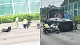 大埔吐露港公路私家車疑自炒翻側 一人受傷送院