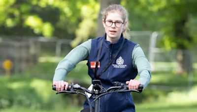 Lady Louise Windsor spotted riding electric bike as she attends Royal Windsor horse show with her mum Sophie Wessex