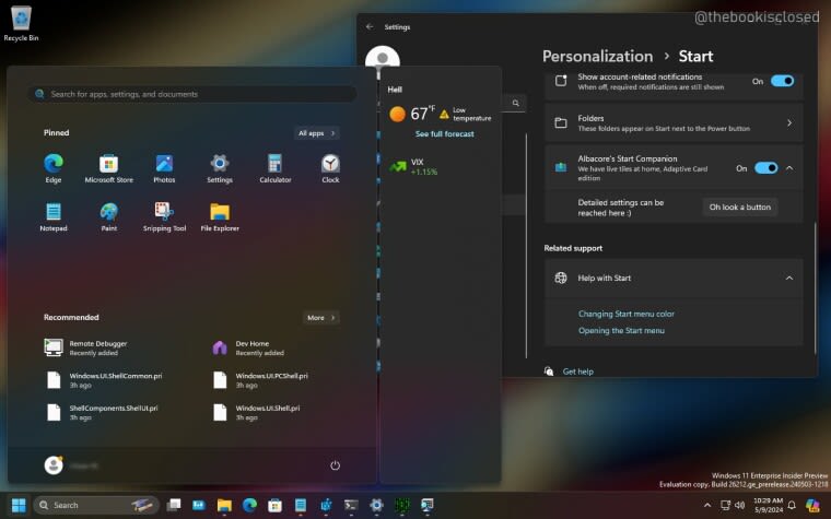 The Windows 11 Start menu is getting a big update with a dedicated widget panel