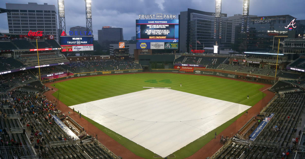2nd Half Opener Postponed by Rain; Braves and Cardinals to Play Doubleheader on Saturday