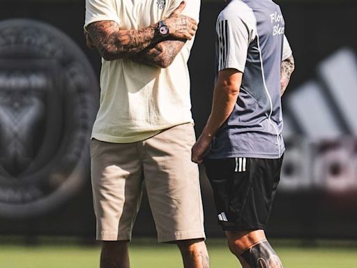 El posteo de Beckham presumiendo a Messi en la práctica del Inter Miami