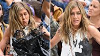 Jennifer Aniston Has Fake Oil Thrown On Her While Filming Morning Show Protest Scene