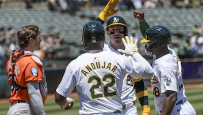 Rooker, Schuemann hit 3-run homers in Athletics’ 19-8 rout of Orioles