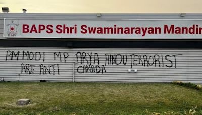 Hindu temple vandalised, defaced with anti-India graffiti in Canada; details here - CNBC TV18